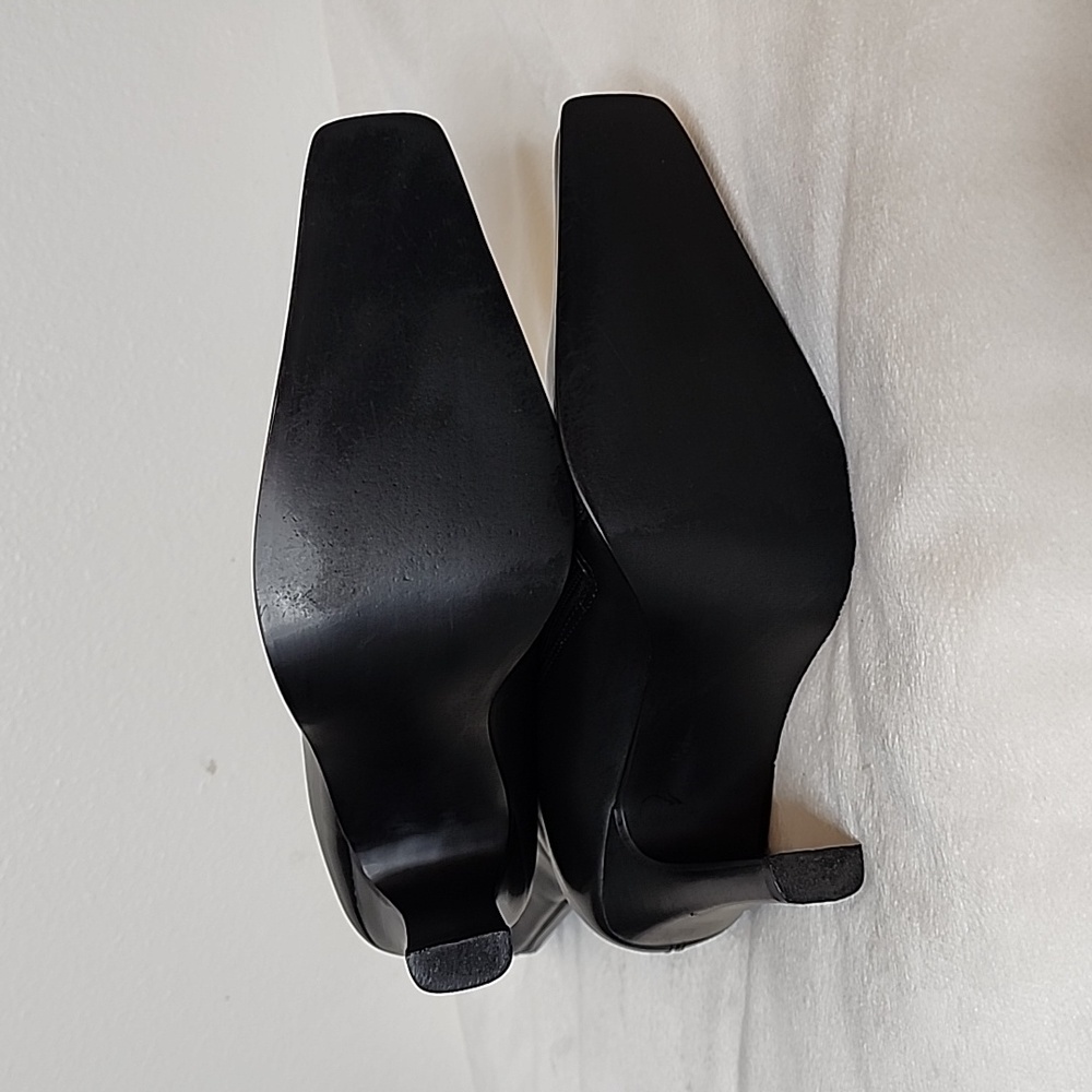 Vintage Steve Madden Josie Leather Boots Y2K 90S Ankle Booties Black Heeled RARE - Picture 10 of 15